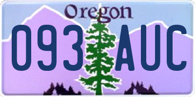 OR license plate 093AUC