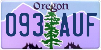 OR license plate 093AUF