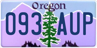 OR license plate 093AUP