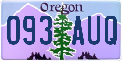 OR license plate 093AUQ