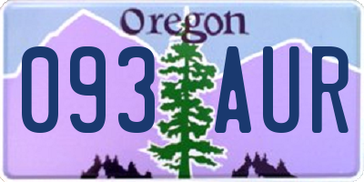 OR license plate 093AUR