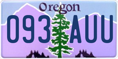OR license plate 093AUU