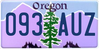 OR license plate 093AUZ