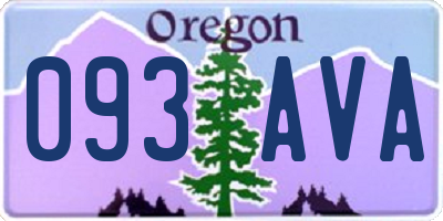 OR license plate 093AVA