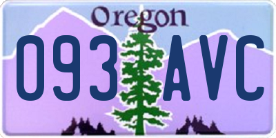 OR license plate 093AVC