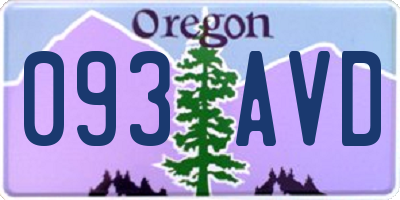 OR license plate 093AVD