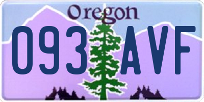 OR license plate 093AVF
