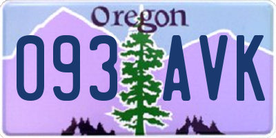 OR license plate 093AVK