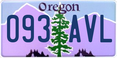 OR license plate 093AVL
