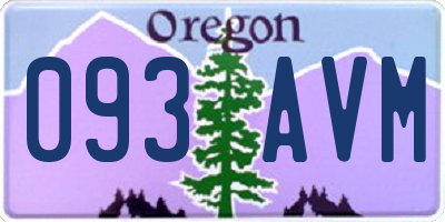 OR license plate 093AVM