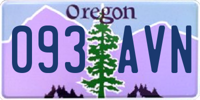 OR license plate 093AVN