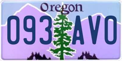 OR license plate 093AVO
