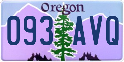 OR license plate 093AVQ