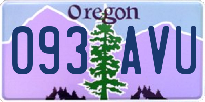 OR license plate 093AVU