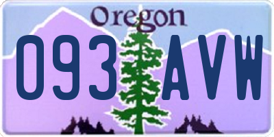 OR license plate 093AVW