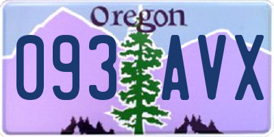 OR license plate 093AVX