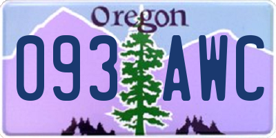 OR license plate 093AWC