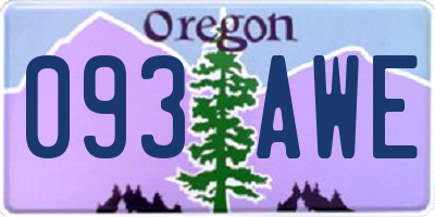 OR license plate 093AWE