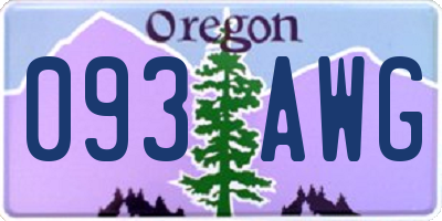 OR license plate 093AWG