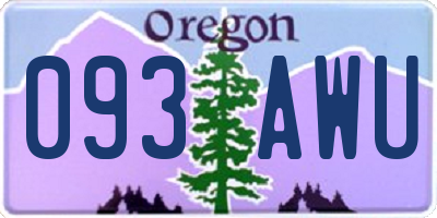 OR license plate 093AWU