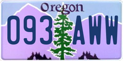 OR license plate 093AWW