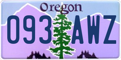 OR license plate 093AWZ
