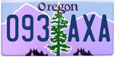OR license plate 093AXA