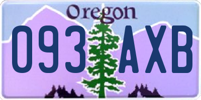OR license plate 093AXB