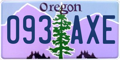 OR license plate 093AXE