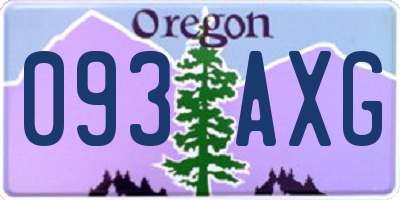 OR license plate 093AXG