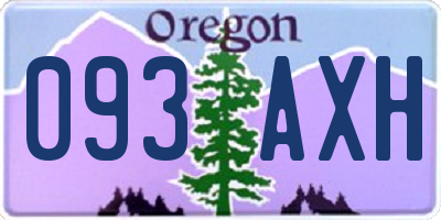 OR license plate 093AXH