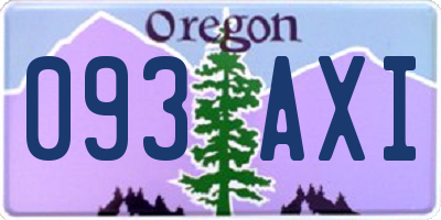 OR license plate 093AXI