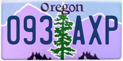 OR license plate 093AXP