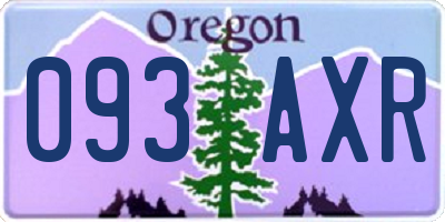 OR license plate 093AXR