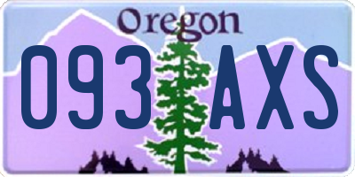 OR license plate 093AXS