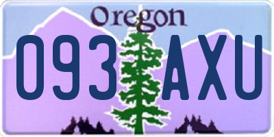OR license plate 093AXU