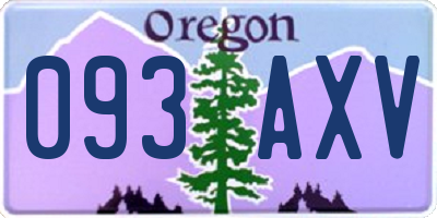 OR license plate 093AXV