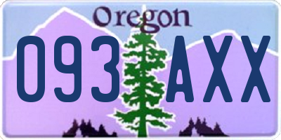 OR license plate 093AXX