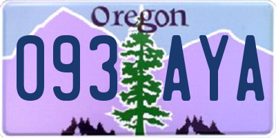 OR license plate 093AYA