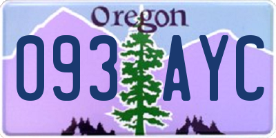 OR license plate 093AYC
