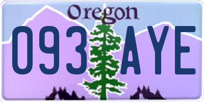 OR license plate 093AYE