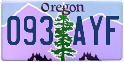OR license plate 093AYF