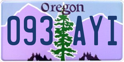 OR license plate 093AYI