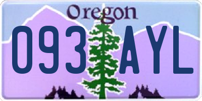 OR license plate 093AYL