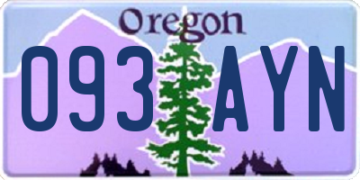 OR license plate 093AYN