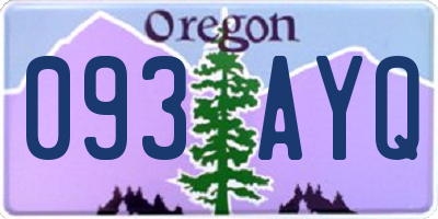 OR license plate 093AYQ