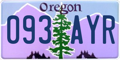 OR license plate 093AYR