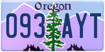 OR license plate 093AYT