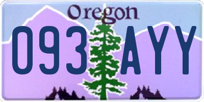 OR license plate 093AYY