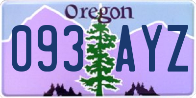 OR license plate 093AYZ